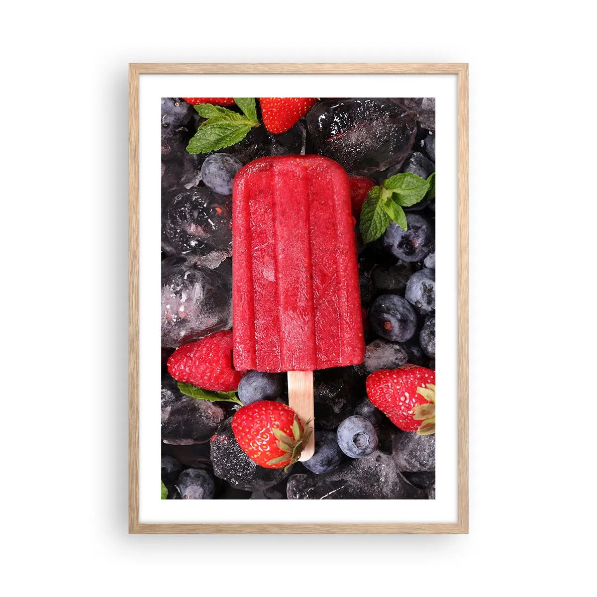 Poster in einem Rahmen aus heller Eiche - So schmeckt der heiße Sommer - 50x70 cm