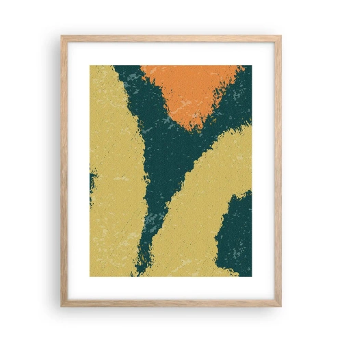 Poster in einem Rahmen aus heller Eiche - Abstraktion – langsame Bewegung - 40x50 cm