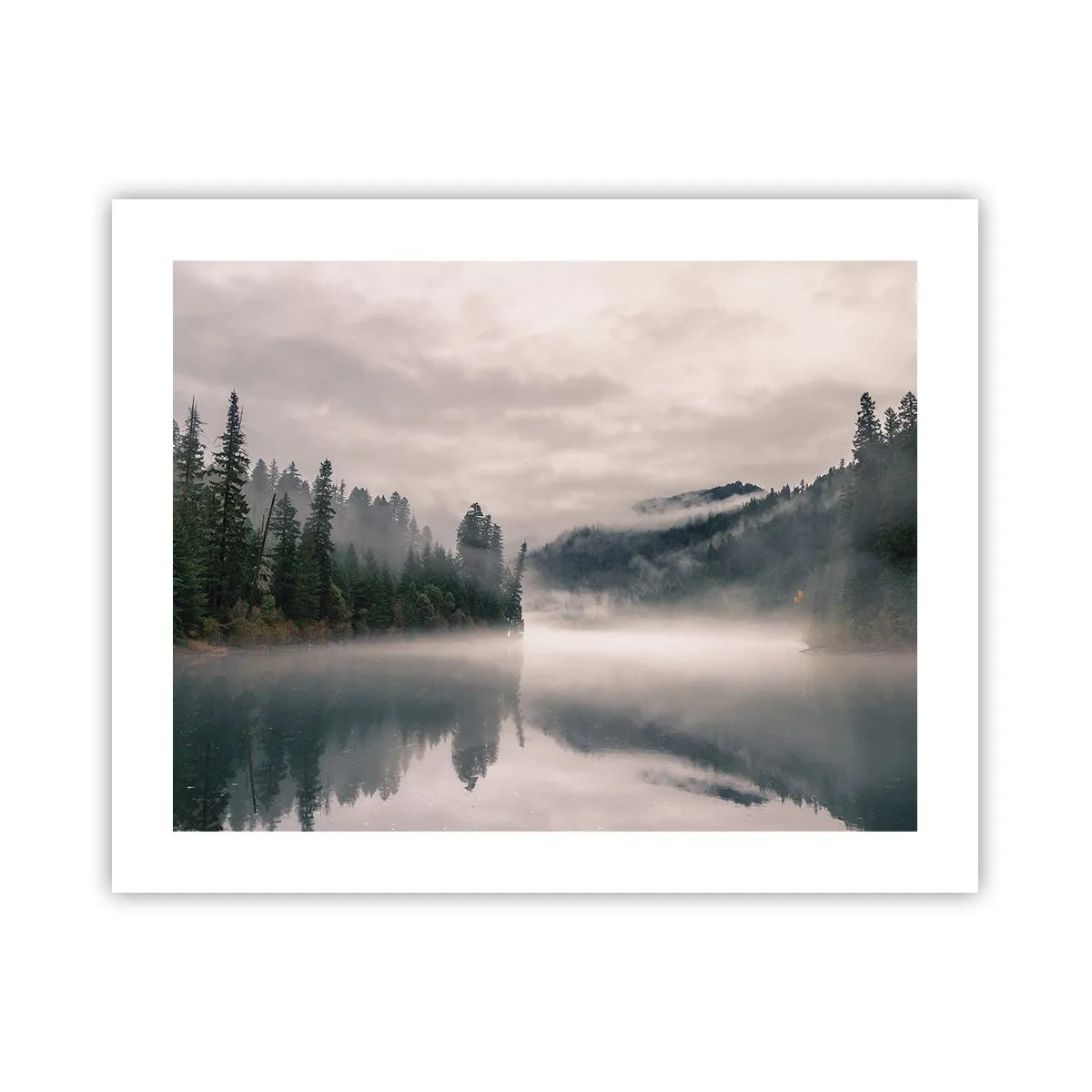 Poster - In Reflexion, im Nebel - 50x40 cm
