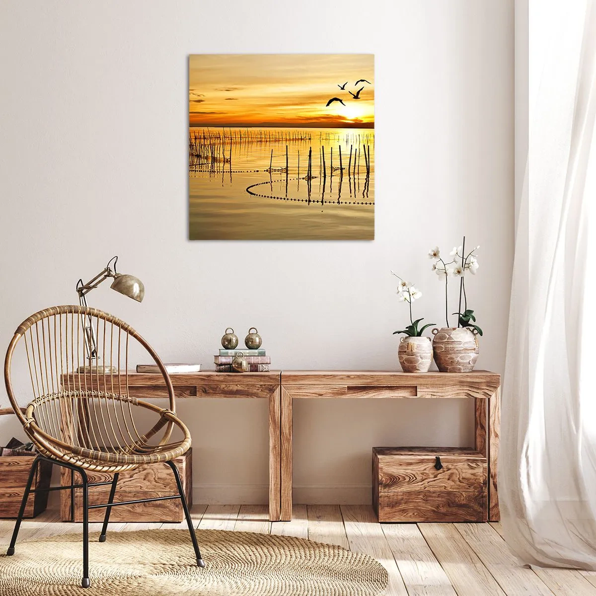 Bild auf Leinwand - Leinwandbild - In der Fischerei - 40x40 cm