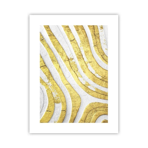 Poster - Komposition in Weiß und Gold - 30x40 cm