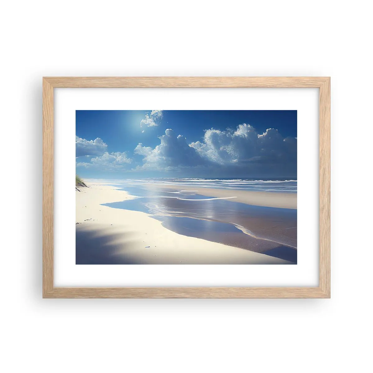 Poster in einem Rahmen aus heller Eiche - Paradiesischer Urlaub - 40x30 cm