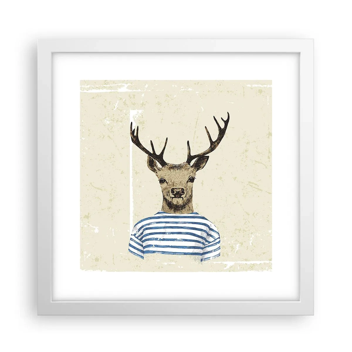 Poster in einem weißen Rahmen - Weil ich gestreifte T-Shirts mag! - 30x30 cm