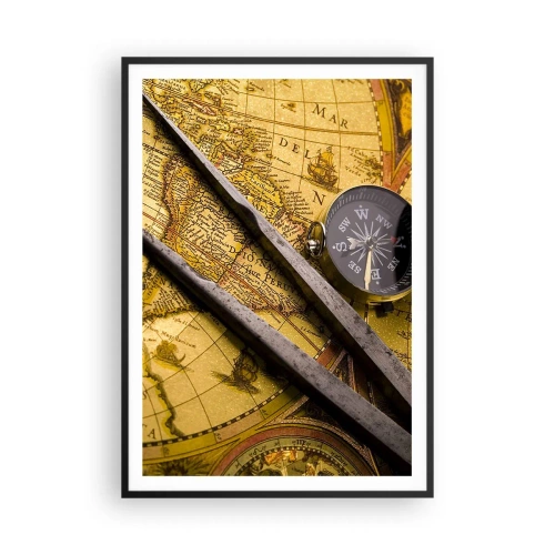 Poster in einem schwarzem Rahmen - Wo sind diese Schätze? - 70x100 cm