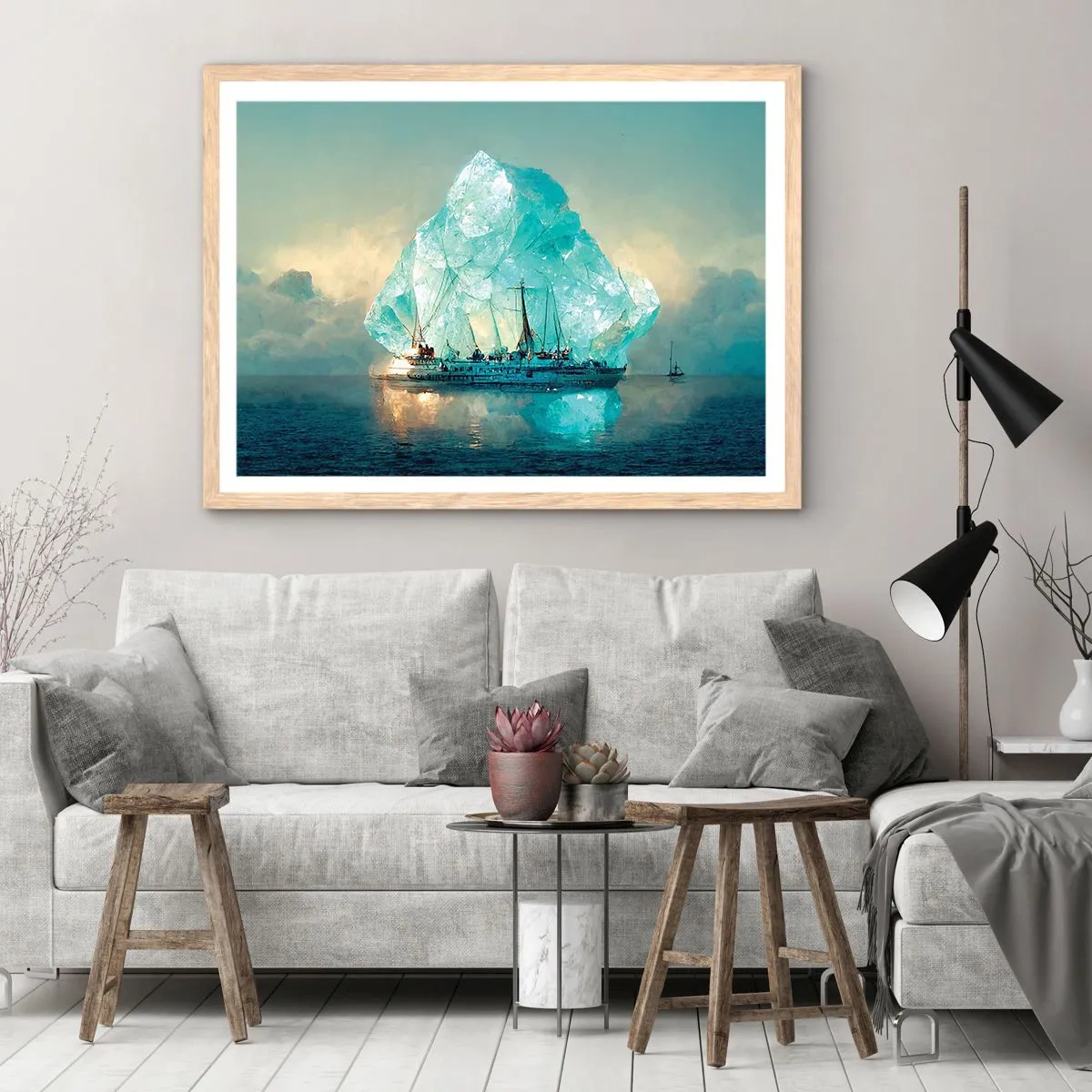 Poster in einem Rahmen aus heller Eiche - Arktischer Diamant - 100x70 cm