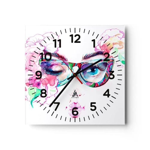 Wanduhr - Glasuhr - Ein verlockendes Versprechen - 30x30 cm