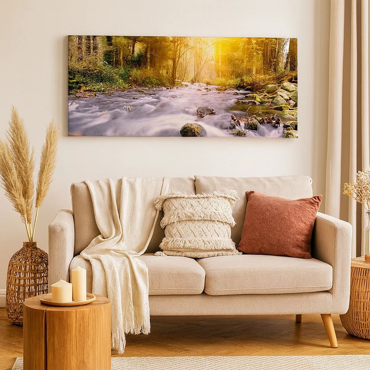 Bild auf Leinwand - Leinwandbild - Malachit im Silber- und Goldrahmen - 100x40 cm