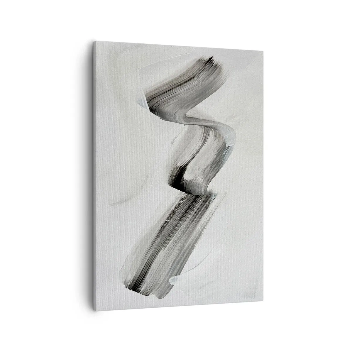 Bild auf Leinwand - Leinwandbild - Abstrakter schwarz-weißer Pinselstrich auf hellem Hintergrund - 50x70cm - Lässig zum Spaß - Moderne Wanddekoration für Wohnzimmer und Schlafzimmer ARTTOR