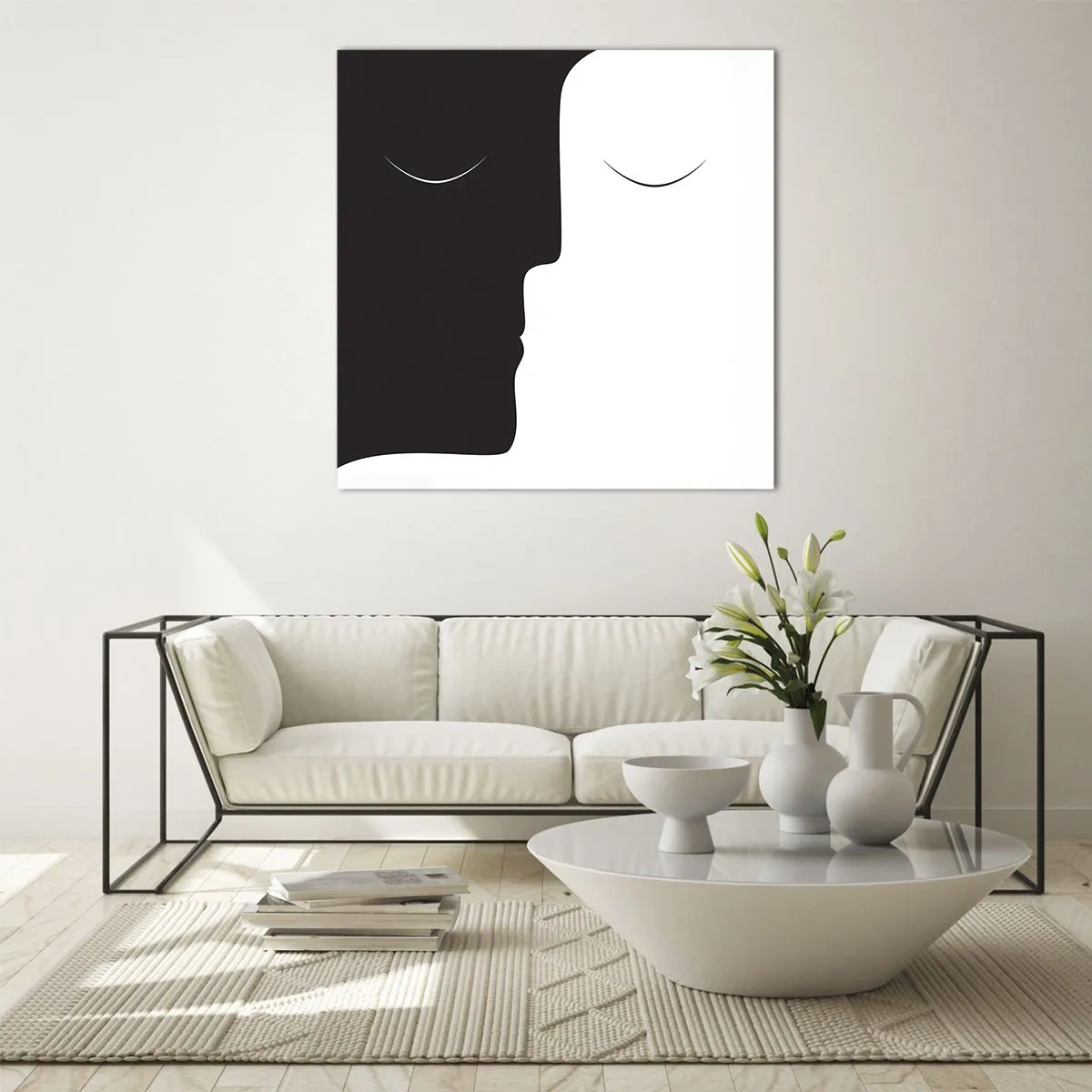 Glasbild - Bild auf glas - Einheit der Gegensätze - 70x70 cm