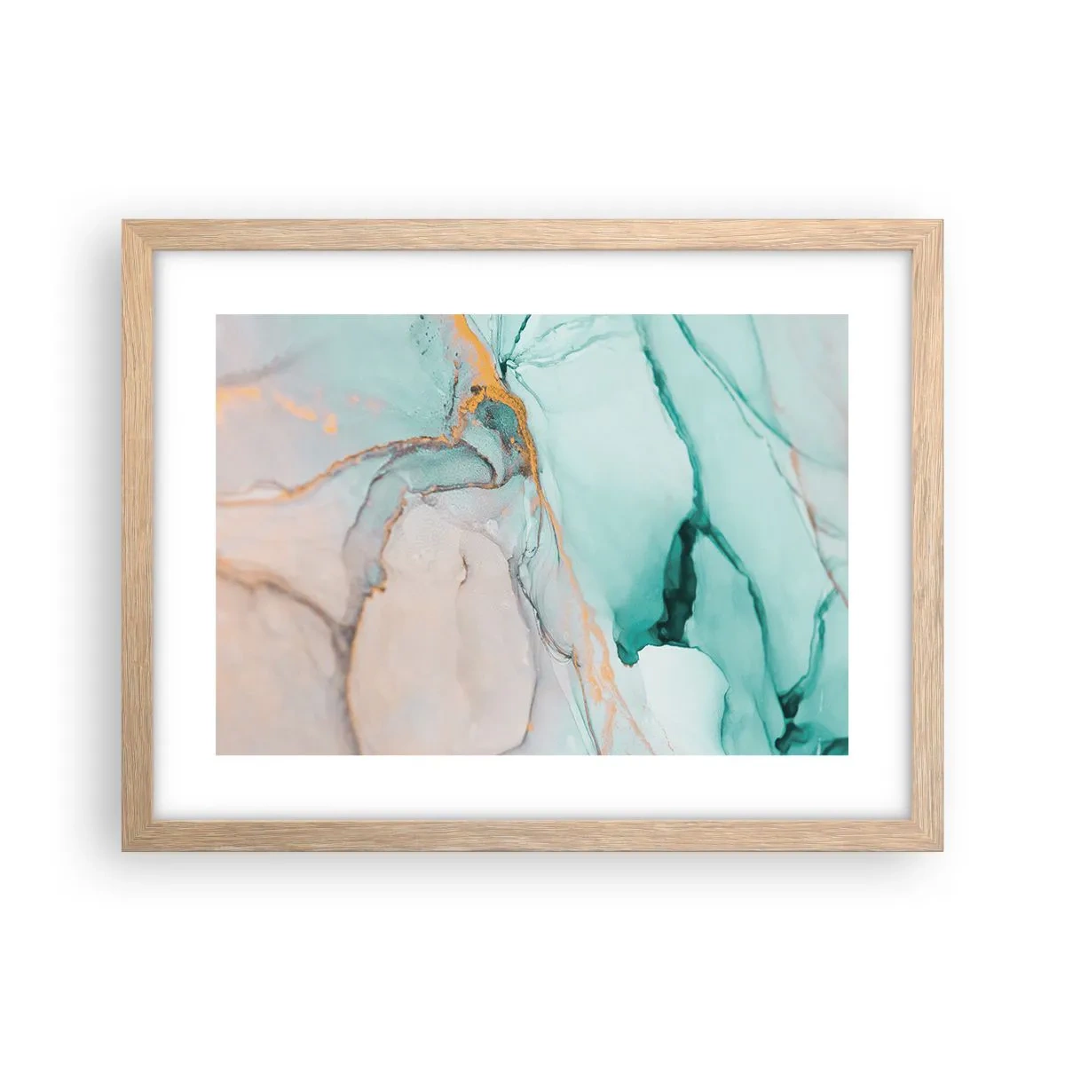 Poster in einem Rahmen aus heller Eiche - Ein Tanz der Formen und Farben - 40x30 cm