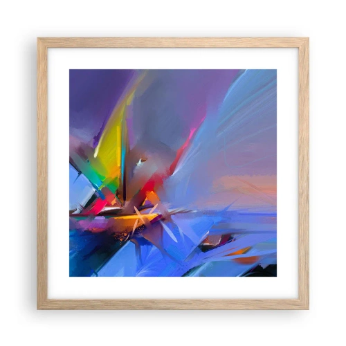 Poster in einem Rahmen aus heller Eiche - Propeller wie ein Vogel - 40x40 cm