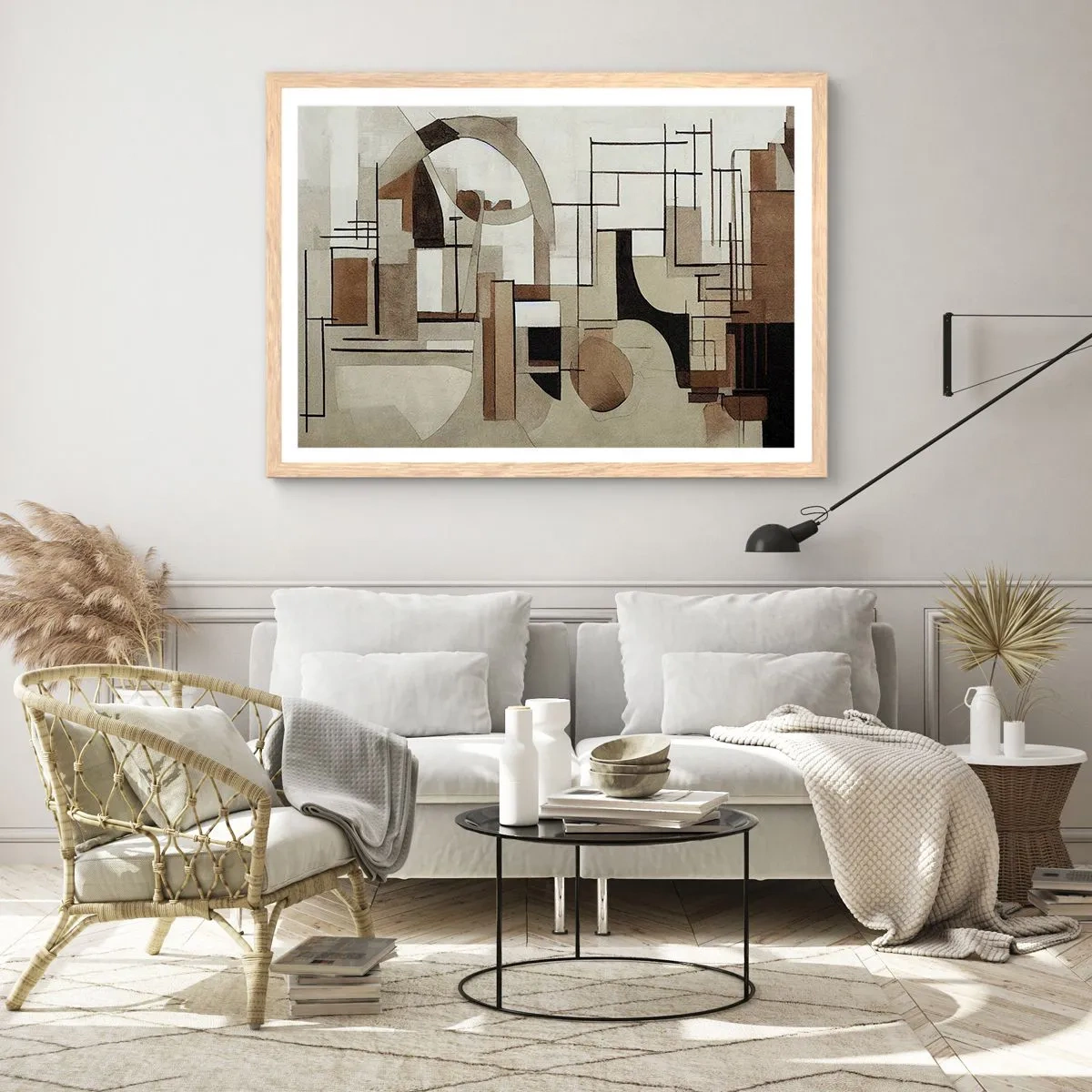 Poster in einem Rahmen aus heller Eiche - Stadtbild 2.0 - 100x70 cm