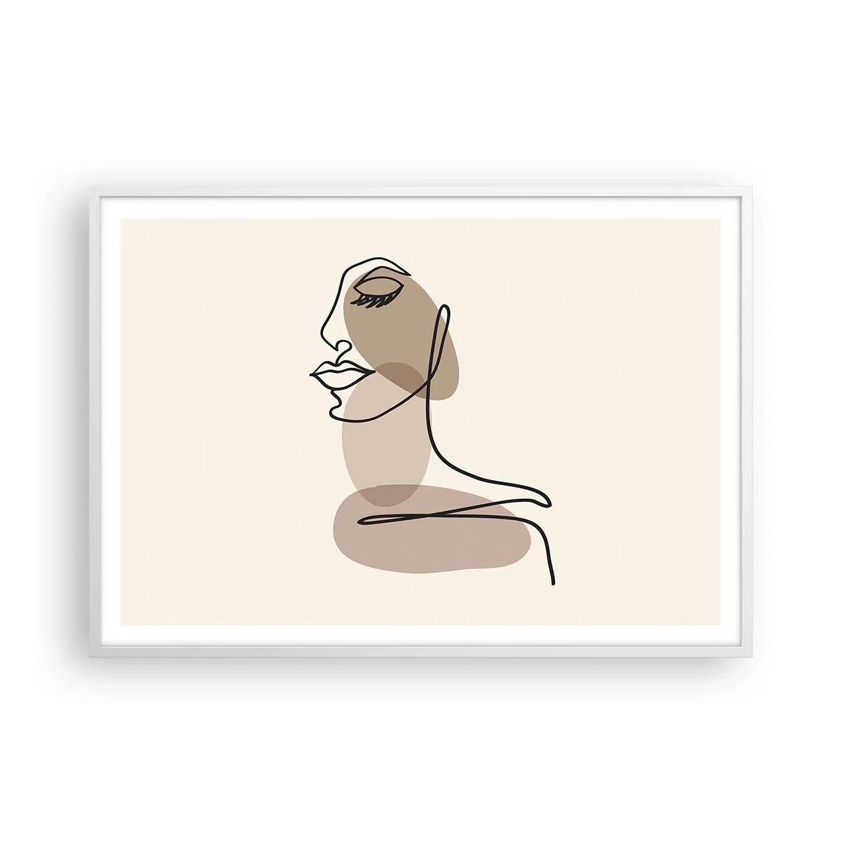 Poster in einem weißen Rahmen - Sich selbst zugehört - 100x70 cm