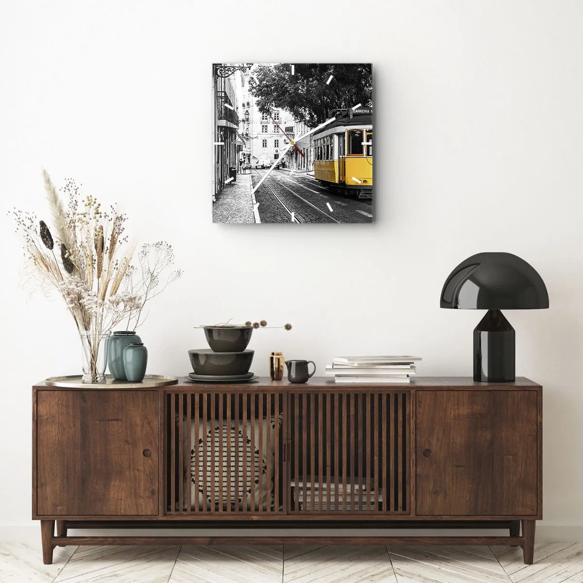 Wanduhr - Glasuhr - Und Fado im Hintergrund - 30x30 cm