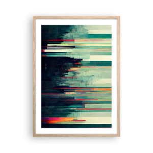 Poster in einem Rahmen aus heller Eiche - Futuristische Stadt - 50x70 cm