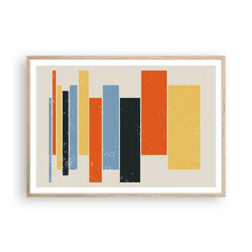 Poster in einem Rahmen aus heller Eiche - Musiknotation - 100x70 cm