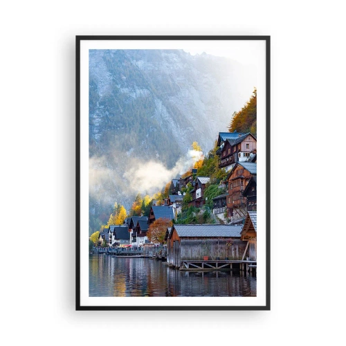 Poster in einem schwarzem Rahmen - Alpenatmosphäre - 70x100 cm