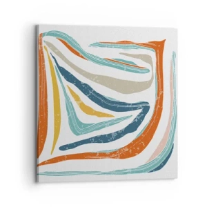 Bild auf Leinwand - Leinwandbild - Abstraktion mit einem freundlichen Lächeln - 70x70 cm