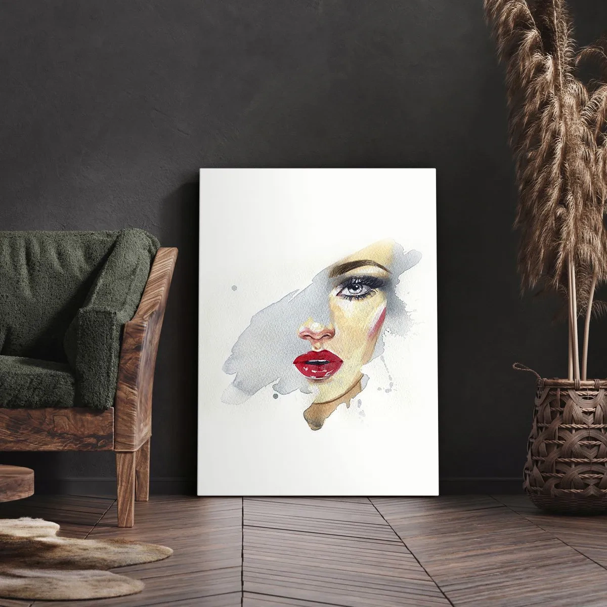 Bild auf Leinwand - Leinwandbild - Abspiegeln in einem Wassertropfen - 65x120 cm