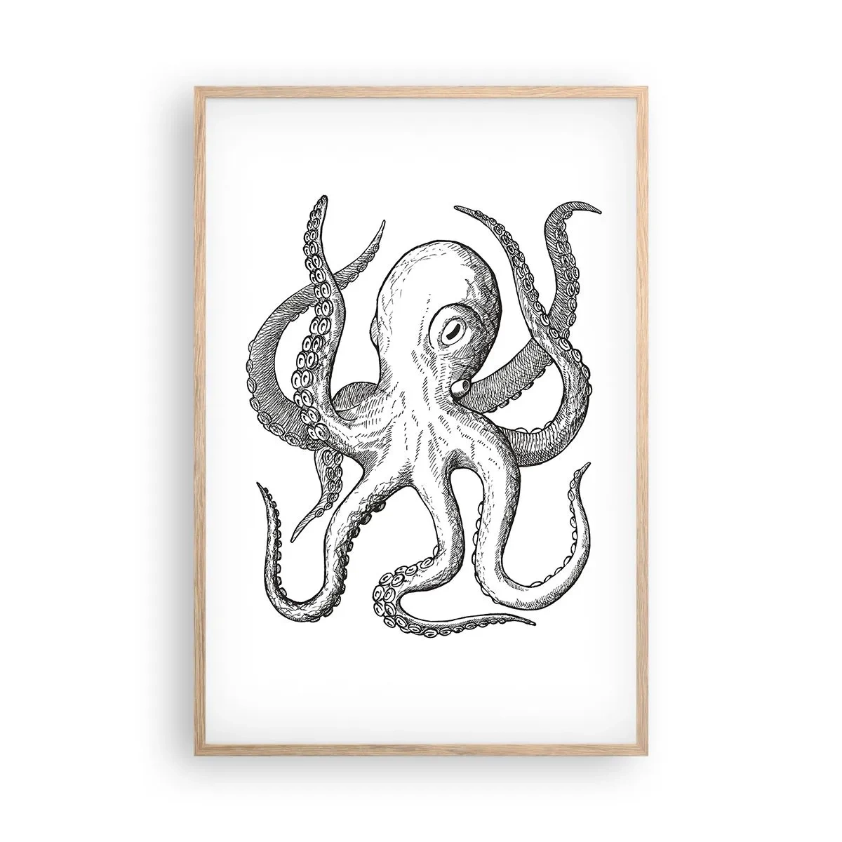 Poster in einem Rahmen aus heller Eiche - Mit den Wellen tanzen - 61x91 cm