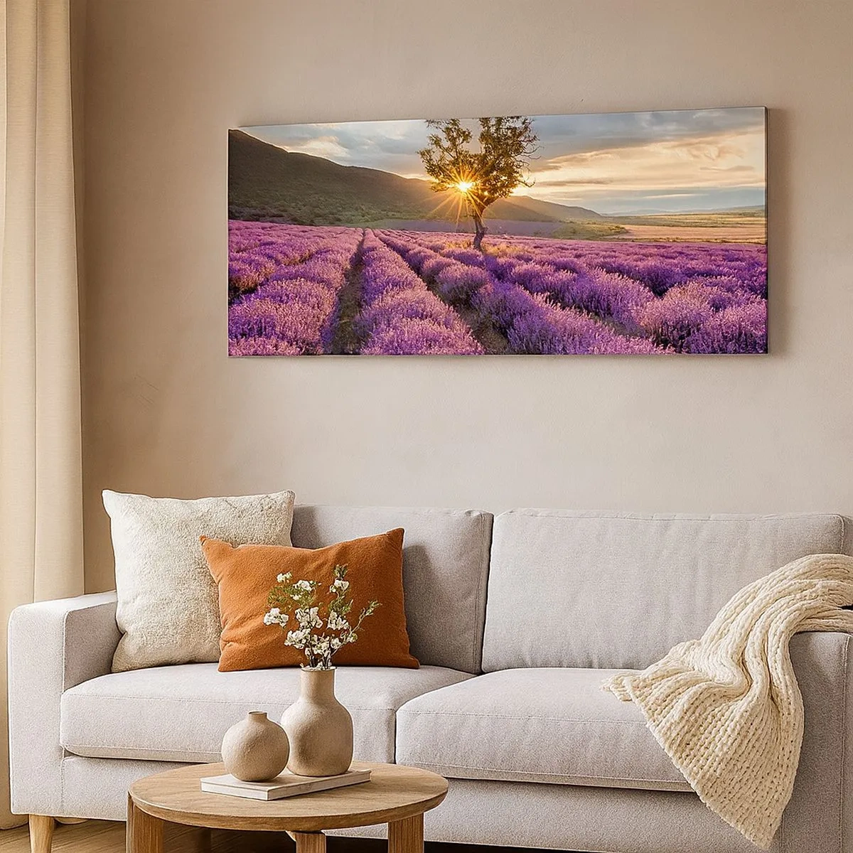 Bild auf Leinwand - Leinwandbild - Fliederfarbenes Aroma - 100x40 cm