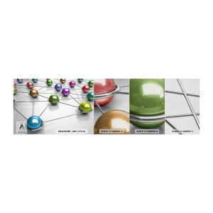 Fototapeten Muster Premium Canvas - Kosmisches Spinnennetz - Abstraktion, Metallkugeln, 3D - 100x30 cm