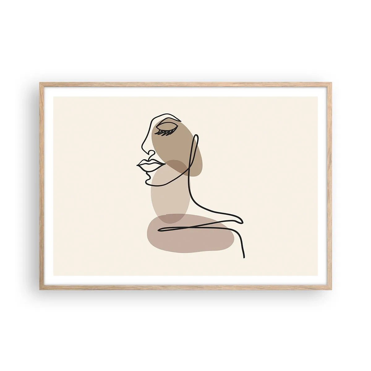 Poster in einem Rahmen aus heller Eiche - Sich selbst zugehört - 100x70 cm