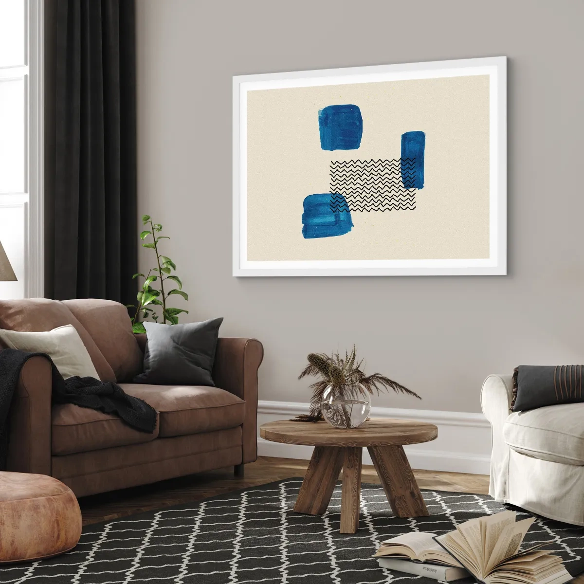 Poster in einem weißen Rahmen - Ein abstraktes Quartett - 70x50 cm