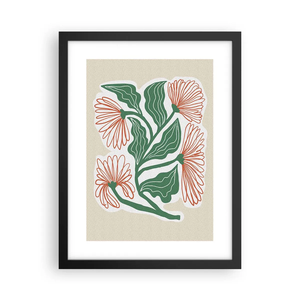 Poster in einem schwarzem Rahmen - Im Folkstil und modern - 30x40 cm