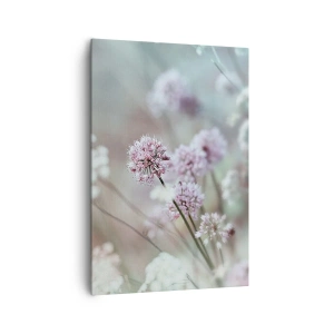 Bild auf Leinwand - Leinwandbild - Zarte Blüten in Pastelltönen - 70x100cm - Süße filigrane Kräuter - Moderne Wanddekoration für Wohnzimmer und Schlafzimmer ARTTOR