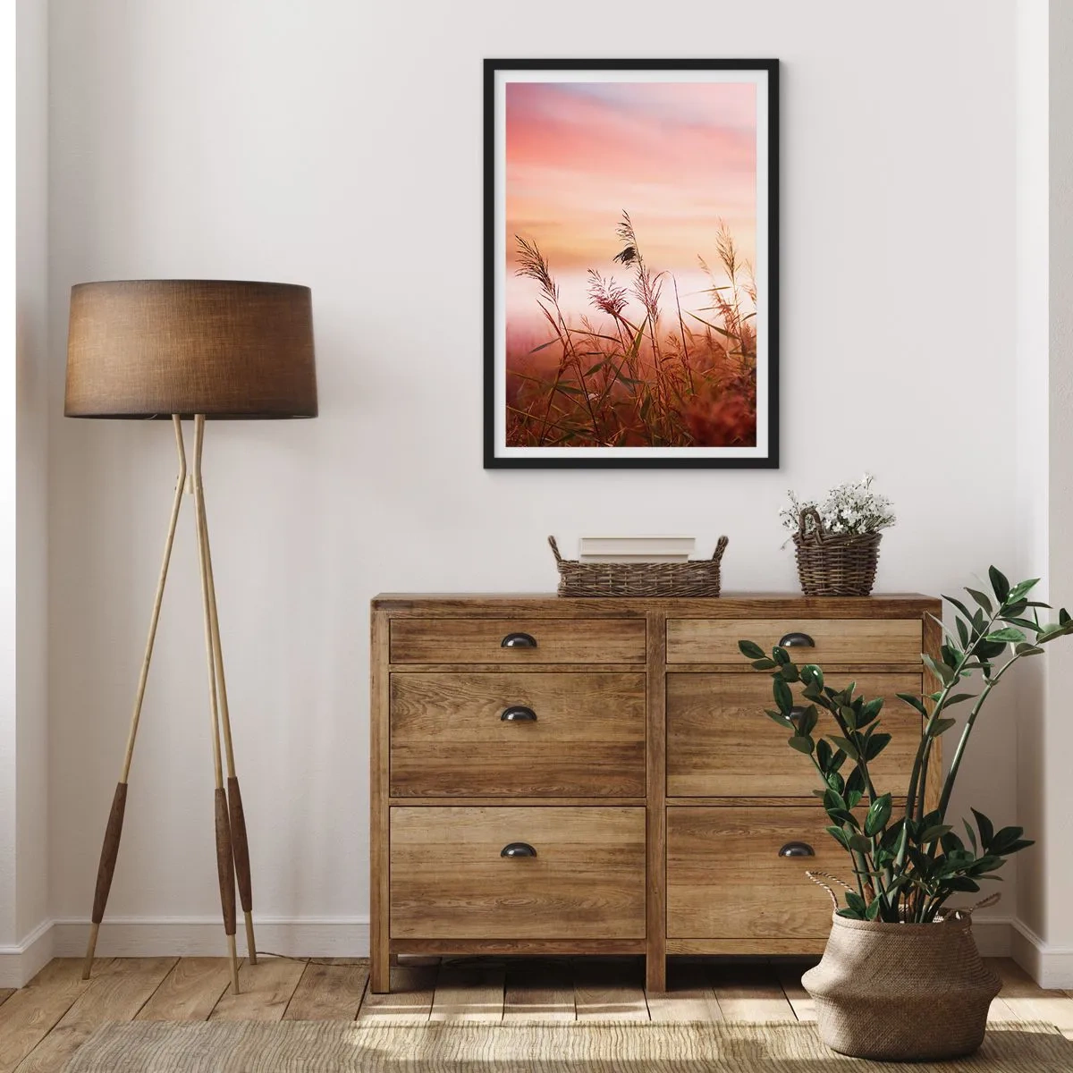 Poster in einem schwarzem Rahmen - Drachen, Löwenzahn, Wind - 40x50 cm