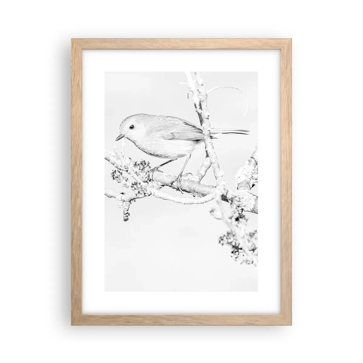 Poster in einem Rahmen aus heller Eiche - Wintermorgen - 30x40 cm