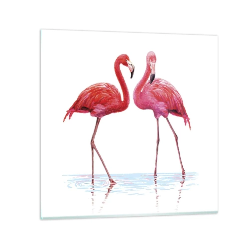 Glasbild - Bild auf glas - Rosa randez-vous - 40x40 cm