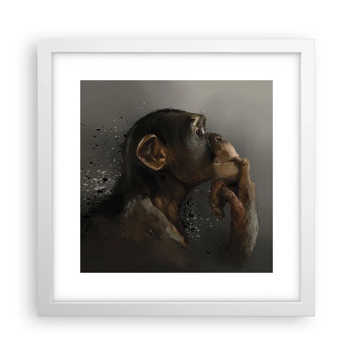 Poster in einem weißen Rahmen - Sicherlich ein Denker - 30x30 cm