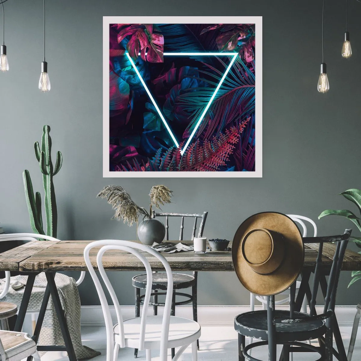 Poster - Garten im Disco-Stil - 60x60 cm