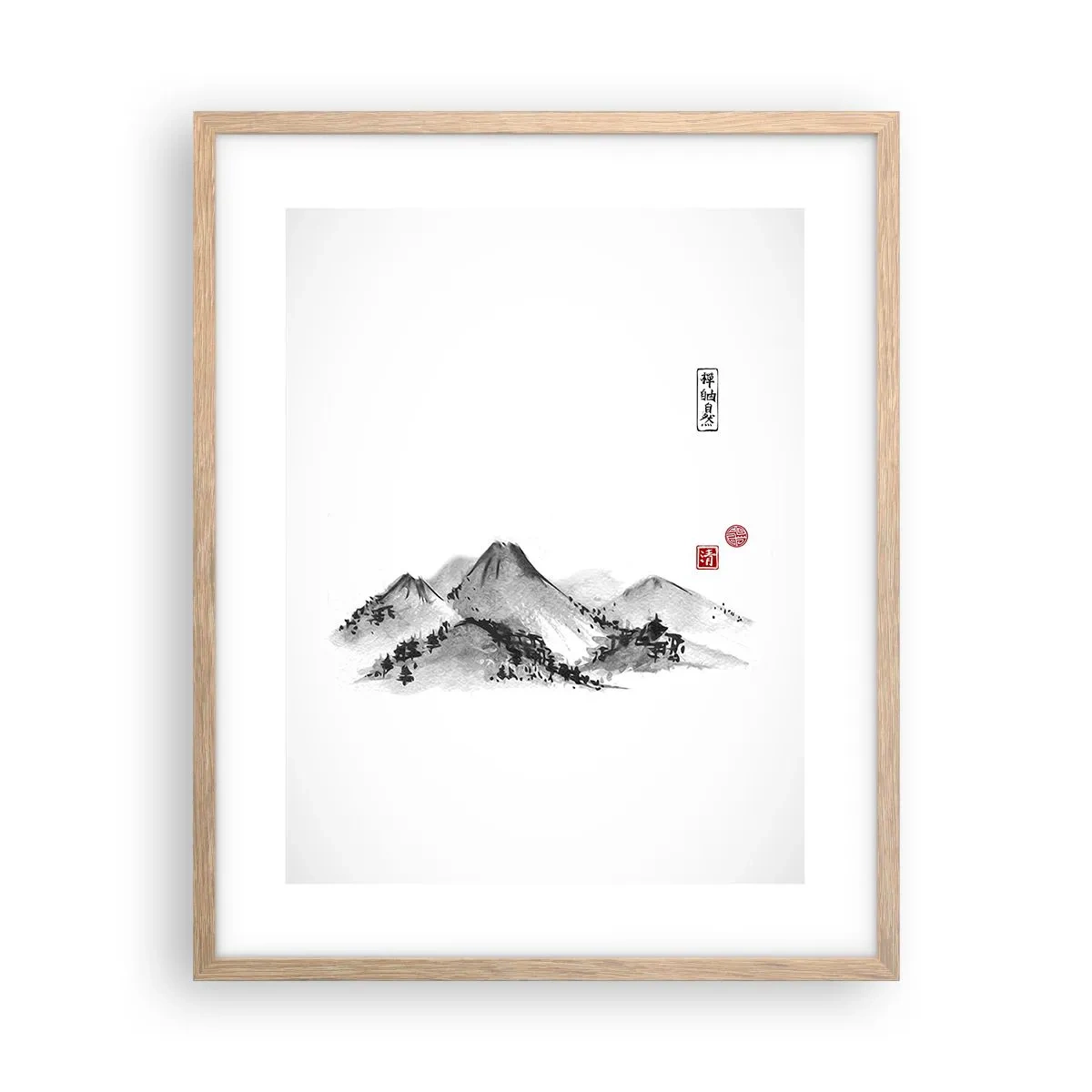 Poster in einem Rahmen aus heller Eiche - Unendliche Fernen - 40x50 cm