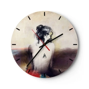 Wanduhr - Glasuhr - Glatte Linien, ovale Formen - 40x40 cm