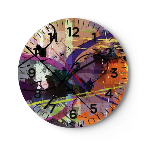 Wanduhr - Glasuhr - Du kannst geradeaus oder umhergehen - 30x30 cm