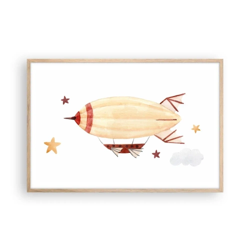 Poster in einem Rahmen aus heller Eiche - Luftschiff - 91x61 cm