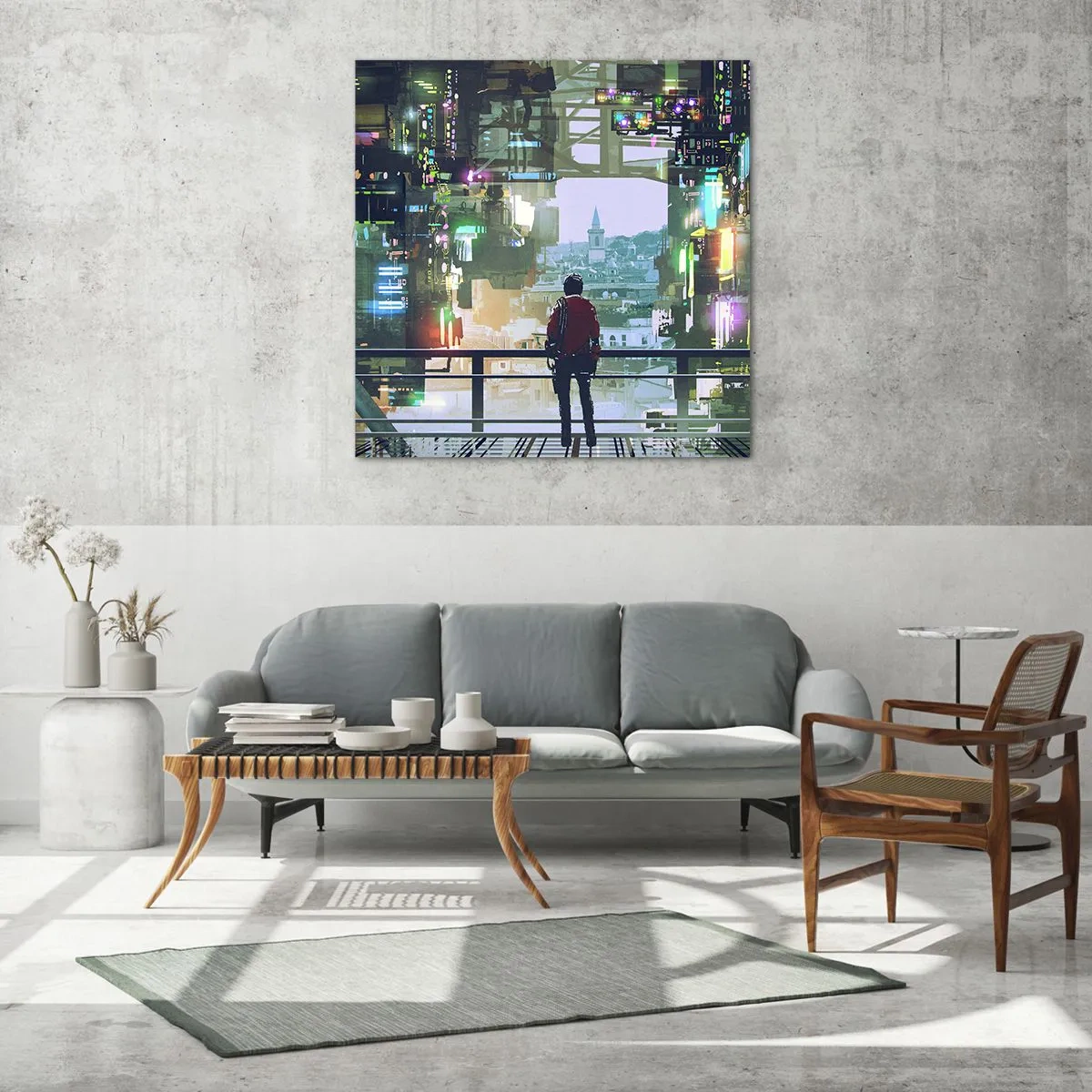 Glasbild - Bild auf glas - Zwei Welten - 60x60 cm