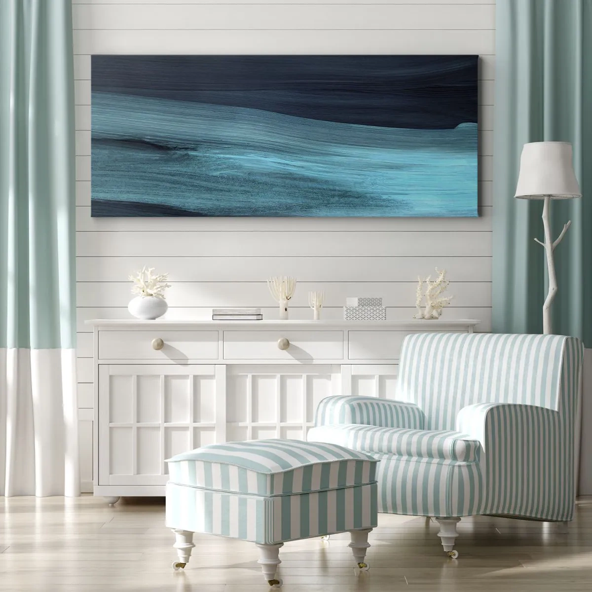 Bild auf Leinwand - Leinwandbild - Gehen Sie mit dem Strom - 100x40 cm