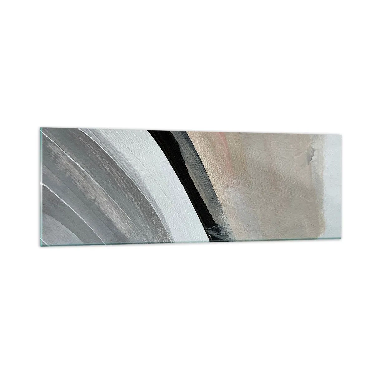 Glasbild - Bild auf glas - Komposition: Bogen aus Schwarz und Grau - 90x30 cm