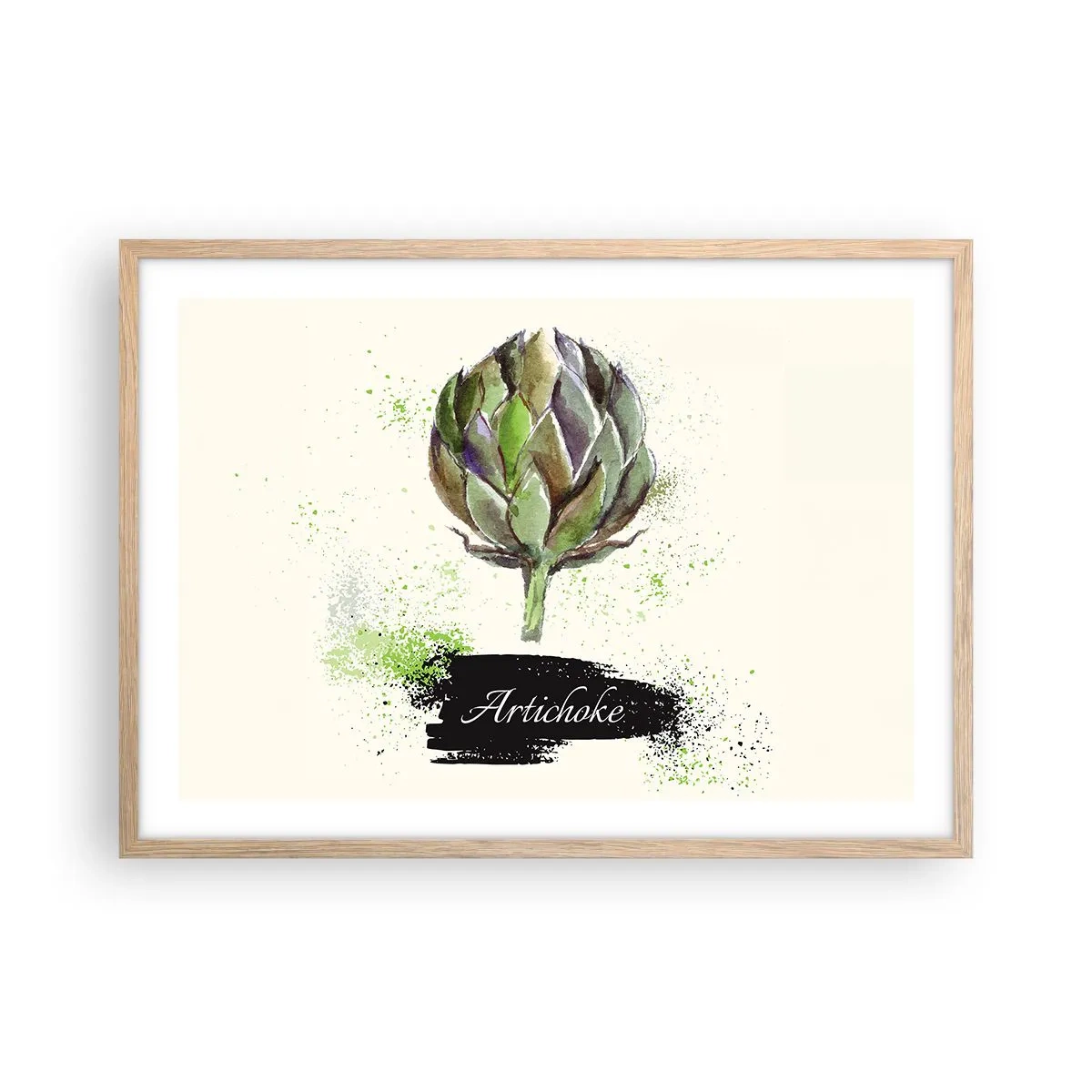 Poster in einem Rahmen aus heller Eiche - Eviva-Gemüse! - 70x50 cm