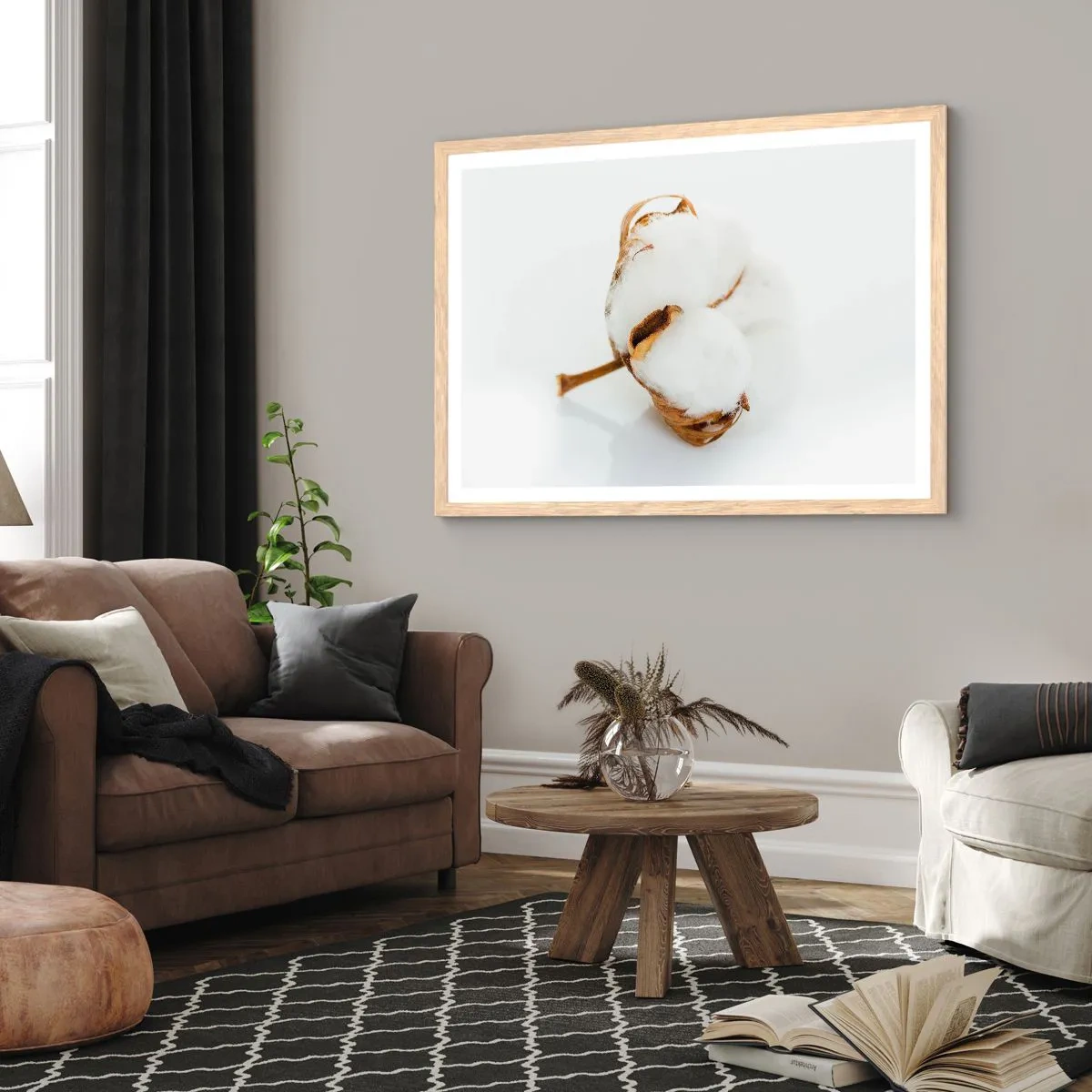 Poster in einem Rahmen aus heller Eiche - Von Natur aus weich - 100x70 cm
