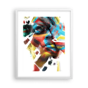 Poster in einem weißen Rahmen - Eine bunte Persönlichkeit - 40x50 cm
