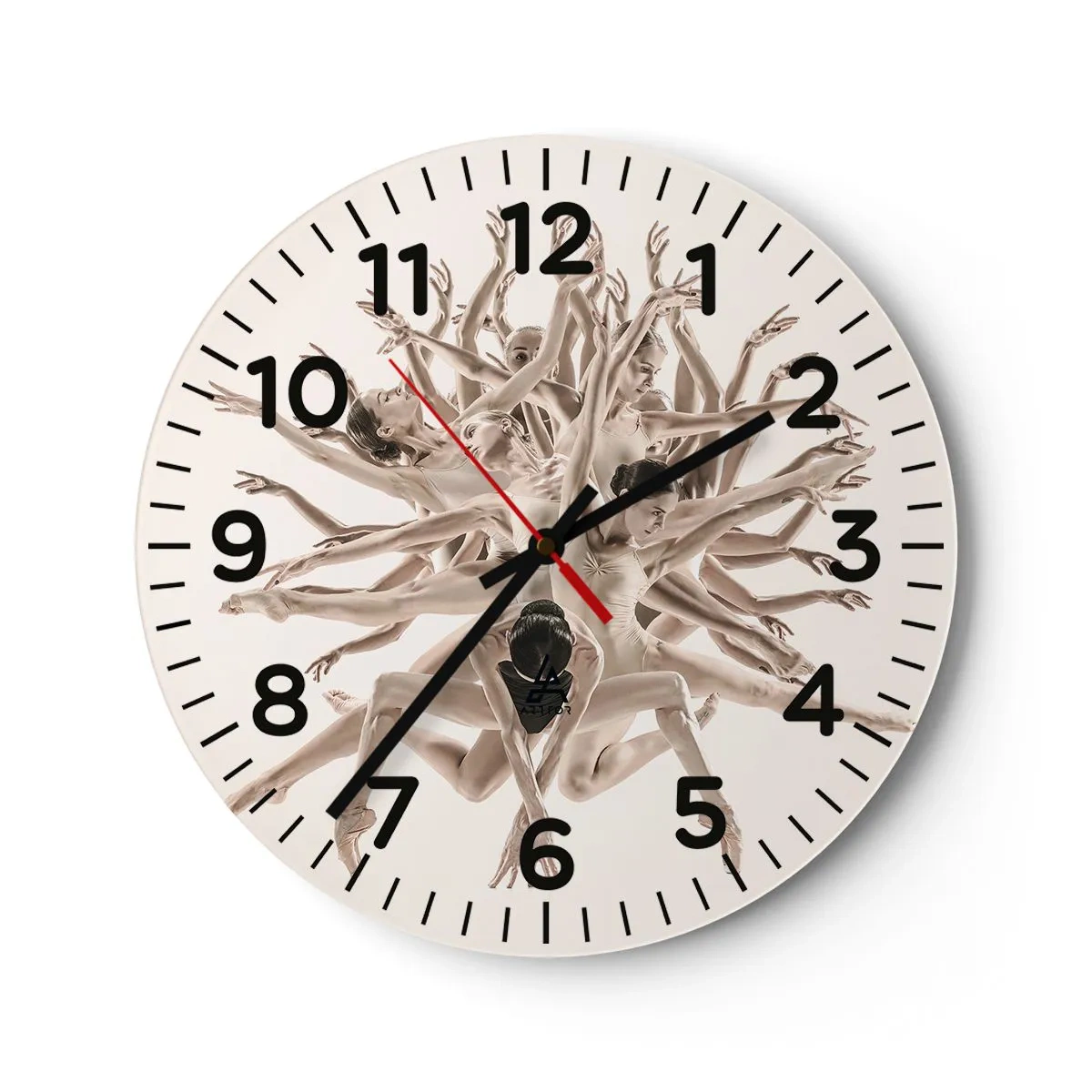Wanduhr - Glasuhr - Aufblühen im Tanz - 30x30 cm