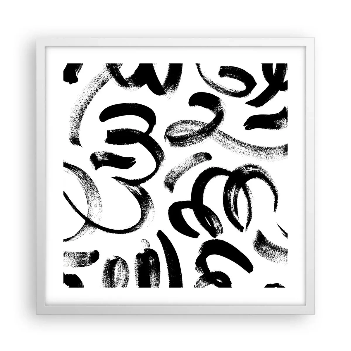 Poster in einem weißen Rahmen - Schwarz auf Weiß - 50x50 cm