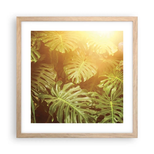 Poster in einem Rahmen aus heller Eiche - Ins Grüne tretren... - 40x40 cm
