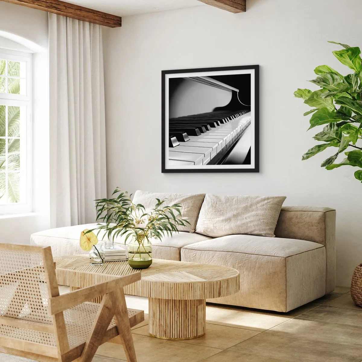 Poster in einem schwarzem Rahmen - Harmonie von Formen und Farben - 30x30 cm
