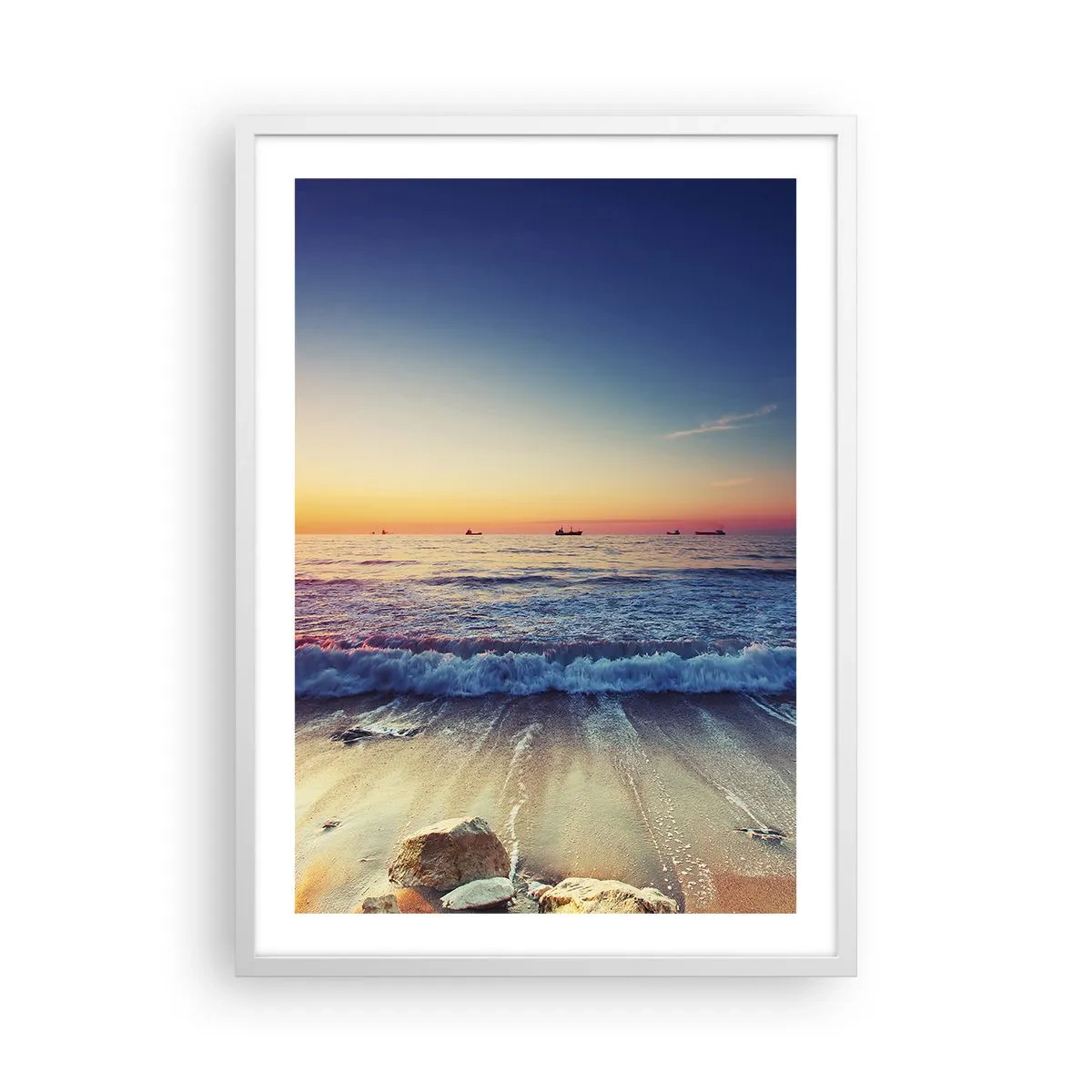 Poster in einem weißen Rahmen - Was ist mit dem Horizont? - 50x70 cm